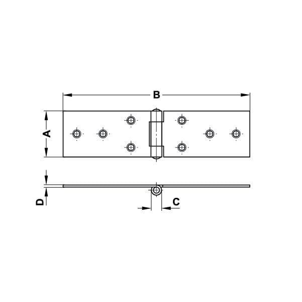 Hafele Yaprak menteşe sabit mil galv. 80x28mm (10 Adet) - 2. görsel | Aras Ankastre